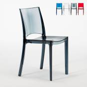 Grand Soleil - Chaise transparente salle à manger bar empilable B-Side Couleur: Noir Anthracite Transparent