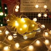 Groofoo - Blanc chaud led Boule Poilu Guirlande Lumineuse Jardin Décoration De Jardin Jour De Noël Extérieur étanche Boule à Neige Lumières