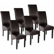 Helloshop26 - Lot de 6 chaises pieds noir siège de