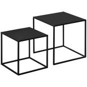 HOMCOM Lot de 2 tables basses tables gigognes carrées style industriel 40L x 40l x 40H cm (grand) 35L x 35l x 35H cm (petit) Aosom France