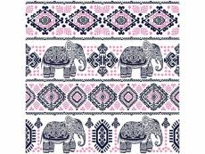 Homemania tapis imprimé elephant life - géométrique - décoration de maison - antidérapant - pour salon, séjour, chambre à coucher - multicolore en pol