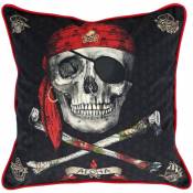 Housse de coussin 45x45 cm Tête de mort Pirate corsair - Multicolore