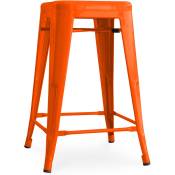 Industrial Style - Tabouret de bar - Design industriel - 60cm - Nouvelle édition - Stylix Orange - Acier - Orange
