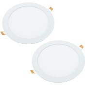 Jandei - 2x Downlight led 18W rond encastrable 3000K,