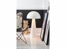 Lampe champignon metal brillant blanc extra large - l 51 x l 51 x h 95 cm