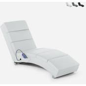 Le Roi Du Relax - Chaise longue massante chauffante fauteuil en similicuir Rennes Couleur: Blanc