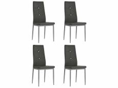 Lot de chaises de salle à manger 4 pcs gris similicuir - gris - 43,5 x 43 x 96 cm