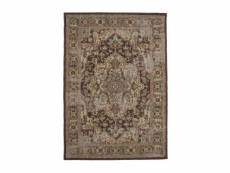 Marrakech vintage - tapis motifs vintages orientaux marron 110x160