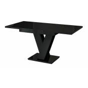 Mobilier1 - Table Goodyear 104, Noir brillant, 76x80x120cm, Allongement, Stratifié - Noir brillant