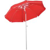 Outsunny - Parasol inclinable octogonal ø 190 cm tissu polyester haute densité anti-UV hauteur réglable mât alu sac de transport inclus rouge - Rouge