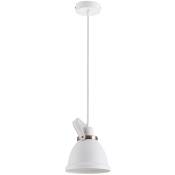 Plafonnier luminaire suspendu salon et bureau design industriel E27 Sans ampoules, Cuivre Blanc - Paco Home