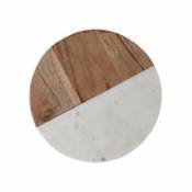 Planche à découper Gya / Ø 25,5 cm - Bois & marbre - Bloomingville blanc en bois