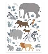 Planche de stickers animaux de la jungle multicolore