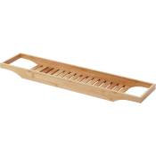 Planche pour baignoire HHG 622, rack de dépose, support baignoire, bambou 5x67x15cm - brown