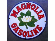 "plaque alu magnolia fleur blanche motor oil company tole metal garage huile pompe à essence"