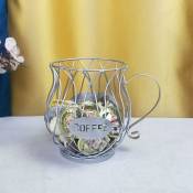 Porte-capsule de café en fer tasse évidée porte-dosette de café maison café organiser panier de rangement (argent)