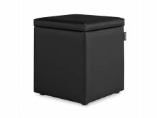 Pouf cube rangement similicuir noir pack 2 unités 3842885