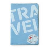 Protège passeport plastique bleu
