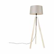 Qazqa - telu - Lampe de table trépied/tripode Moderne - 1 lumière - H 161 cm - Taupe - Moderne - Éclairage intérieur - Salon | Chambre - Taupe