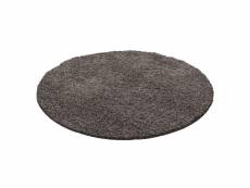 Shaggy - tapis uni rond - taupe 120 x 120 cm LIFE1201201500TAUPE