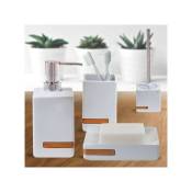 Spirella - Lot de 4 accessoires de salle de bain oslo Blanc Blanc