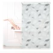 Store de baignoire, 100 x 240 cm, rideau de douche avec chaine, montage flexible, salle de bain, noir-blanc - Relaxdays