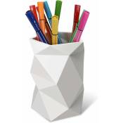 Stylo et porte-crayon en silicone au design créatif (blanc)