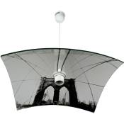 Suspension verre transparent bombé New York City Luminaire Lustre plafond