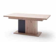 Table à manger extensible en chêne massif / graphite - l.180-280 x h.77 x p.100 cm -pegane- PEGANE