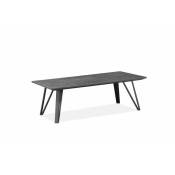 Table basse 120 cm gris anthracite plateau céramique