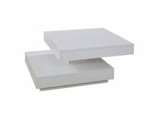 Table basse 360 ° rotative 70 x 70 x 34 cm blanche