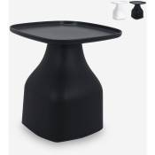 Table basse 48x48 moderne en plastique pour intérieur et extérieur Bell xl Couleur: Noir