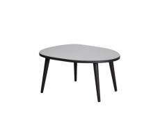 Table basse trépied ovale casina 55x75cm bois noir