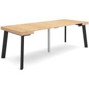 Table console extensible, Console meuble, 220, Pour 10 personnes, Pieds en bois, Style moderne, Chêne - Skraut Home