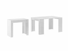 Table console extensible jusqu'à 140 cm, blanc mat
