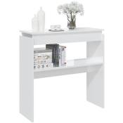 Table console Table d'appoint - Blanc brillant 80x30x80 cm Aggloméré
