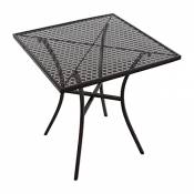Table de bistrot carrée en acier noir 700 mm