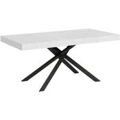 Table extensible 160x90/264 cm Karida Frêne Blanc cadre Anthracite