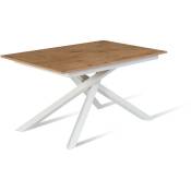 Table extensible chêne-blanc 90 cm x 140-190 cm h.