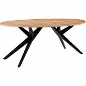 Table ovale 200 cm en bois et pieds en métal 8 personnes