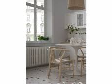 Table ronde, table basse pour salle à manger, 100x100h75 cm, couleur blanc 8052773600286