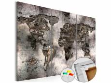 Tableau en liège toile image imprimée décoration murale cadre en bois à suspendre en trois panneaux - carte opalescente 90x60 cm 11_0000157