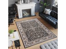 Tapiso laila tapis de salon classique noir gris beige floral fin 180x260 15772/10755 1,80-2,60 LAILA DE LUXE