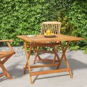 Torana - Table pliable de jardin 90x90x75 cm bois d'acacia solide