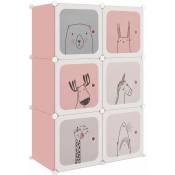 Vidaxl - Armoire de rangement pour enfants avec 6 cubes Rose pp Rose