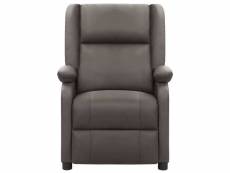 Vidaxl fauteuil inclinable électrique gris cuir véritable