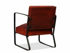 Vidaxl fauteuil marron cuir véritable 244629