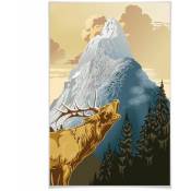 W+g I Wizard+genius - Poster xxl Orignal Fantasy Forest Mountains Grande poster mural 115x175 cm - multicolore