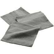 1001kdo - 3 Serviettes de table coton Eldora gris argent