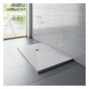 Aica Sanitaire - aica receveur de douche 100x90cm Rectangulaire Extra plat Blanc antiderapant avec une grille en abs